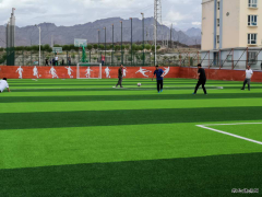 河南乐博体育榆树泉煤矿喜迎人造草坪足球场和塑胶蓝球场建成